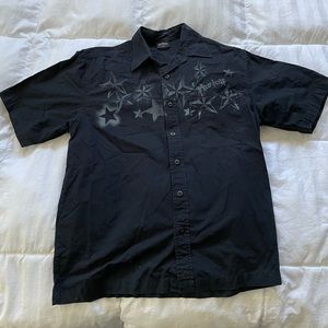 No Fear Limited Edition Black Button Up With Star Print Size M